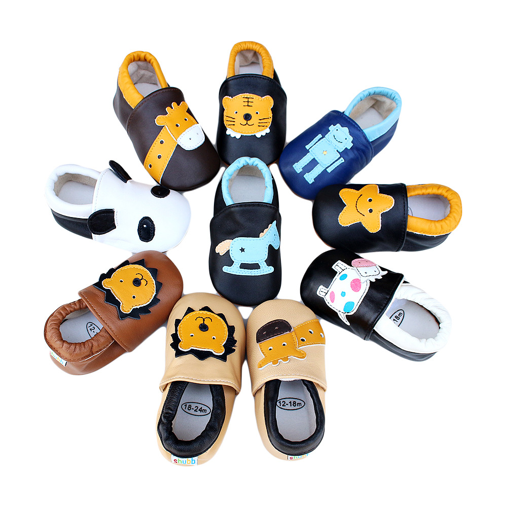 Kids First Education - Chaussures de berceau décontractées en cuir